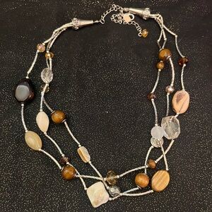 Shades of Brown & Silver Necklace